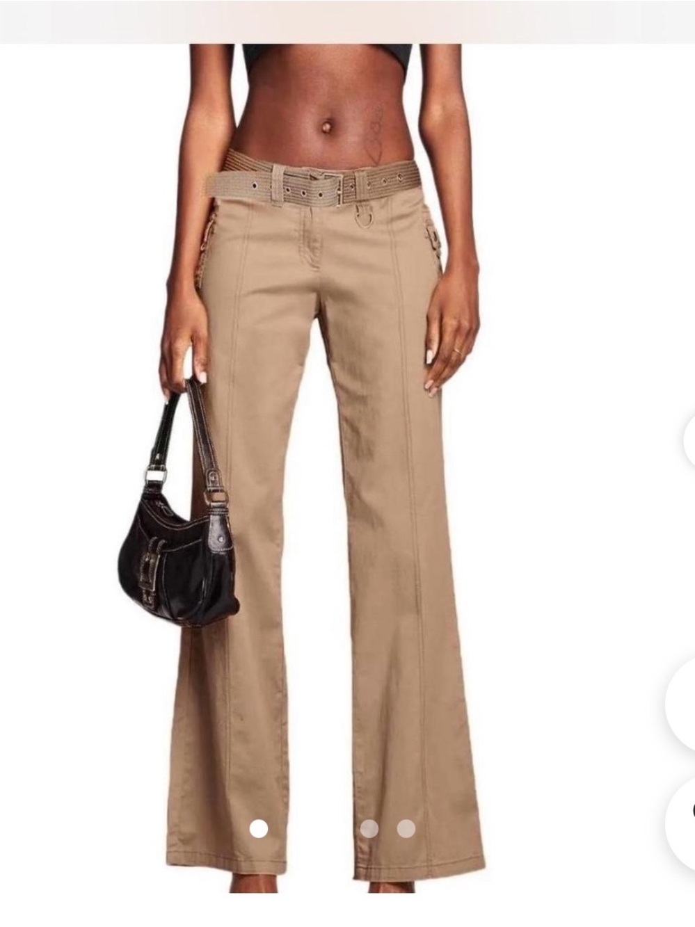 I AM GIA low rise cargo flare pants utility Y2K grunge style size XS